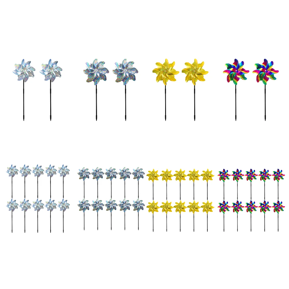 

2/10pcs Bird-Scaring Wind Spinner Practical 8 Leaves DIY Birds Deterrent Windmill Creative Outdoor Garden Lawn Yard Decoration
