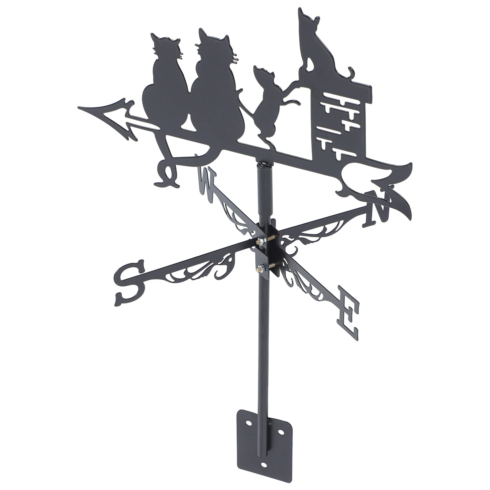 Cat Mouse Stainless Steel Weathervane Garden Decking Kit Wind Direction Indicator Metal Yard Decoration Patio