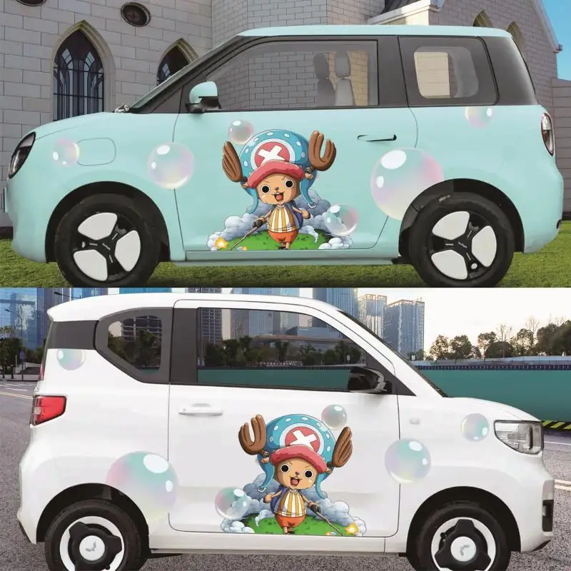 New One Piece Car Decal, Body Decoration, Car Wrap, Scratch Cover, Cartoon Luffy Chopper Car Decal, Festive Gift view 4