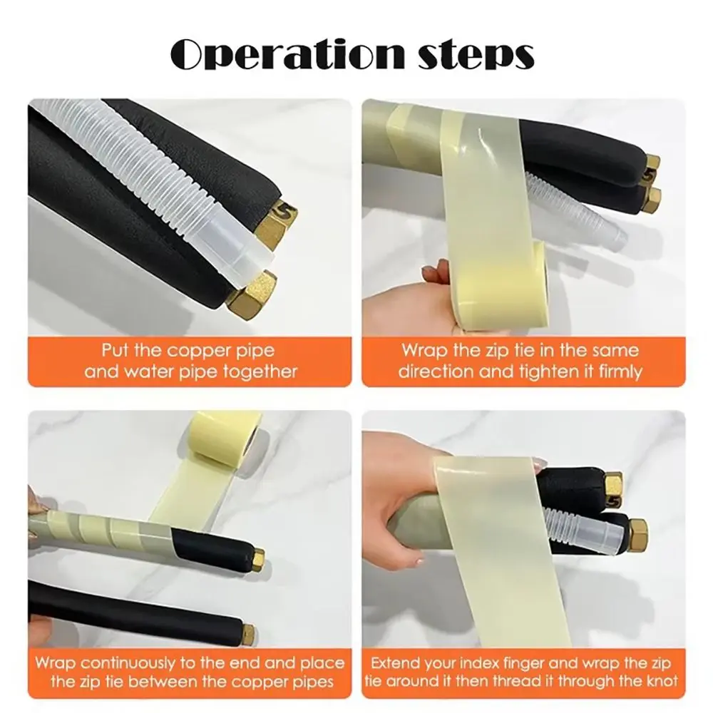 1Pcs 9-11m Duct Sealing Tape 60mm PVC Air Conditioner Pipe Tape Waterproof Sunscreen PVC Insulation Bandage