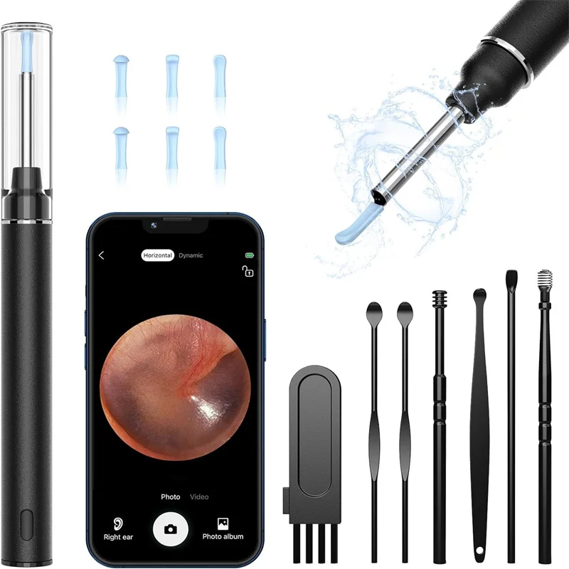 Ear Wax Removal Kit 1920P HD, WiFi Ear Cleaner Camera Diameter 3mm, Earwax Remover Toolwith 8 Pcs Ear Set, Earwax Camera Cleaner