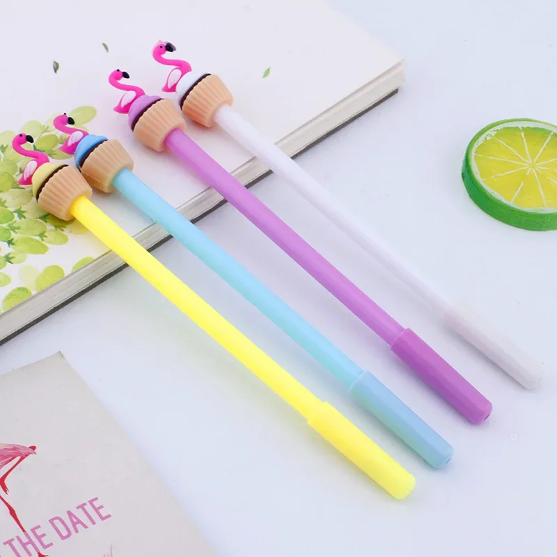 

50PCS Cute Cartoon Flamingo Neutral Pen Creative Stationery Student Small Fresh Swan Office Water Signature Pen Wholesale