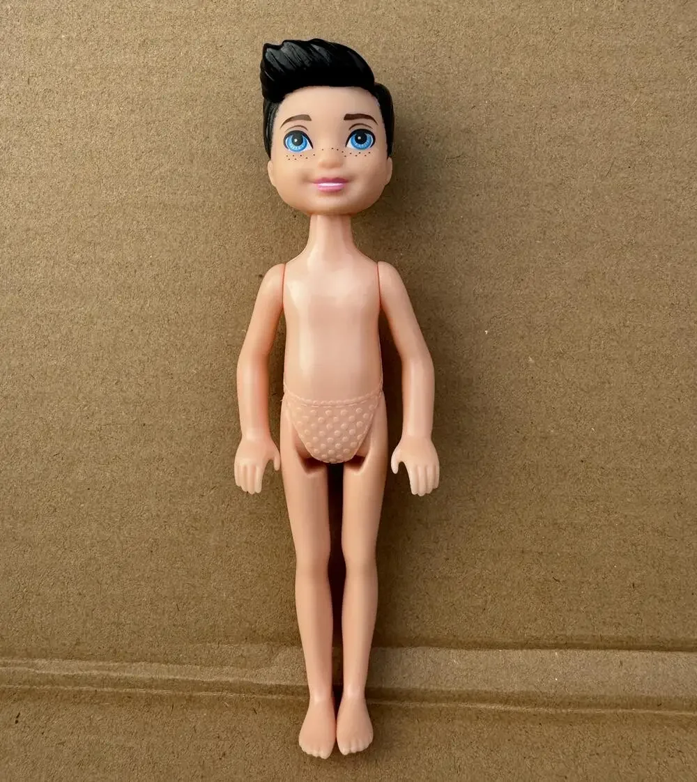 13 cm Mini Kelly 5 pouces petit garçon peau ordinaire foncée corps nu noir mâle poupée Reborn Bjd 1/12 jouets pour filles cheveux noirs blonds