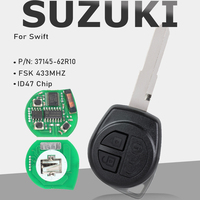 KEYECU P/N 37145-62R10 Remote Control Car Key With 2 Buttons FSK 433MHz ID47 Chip for Suzuki Swift Fob HU87 Uncut Blade