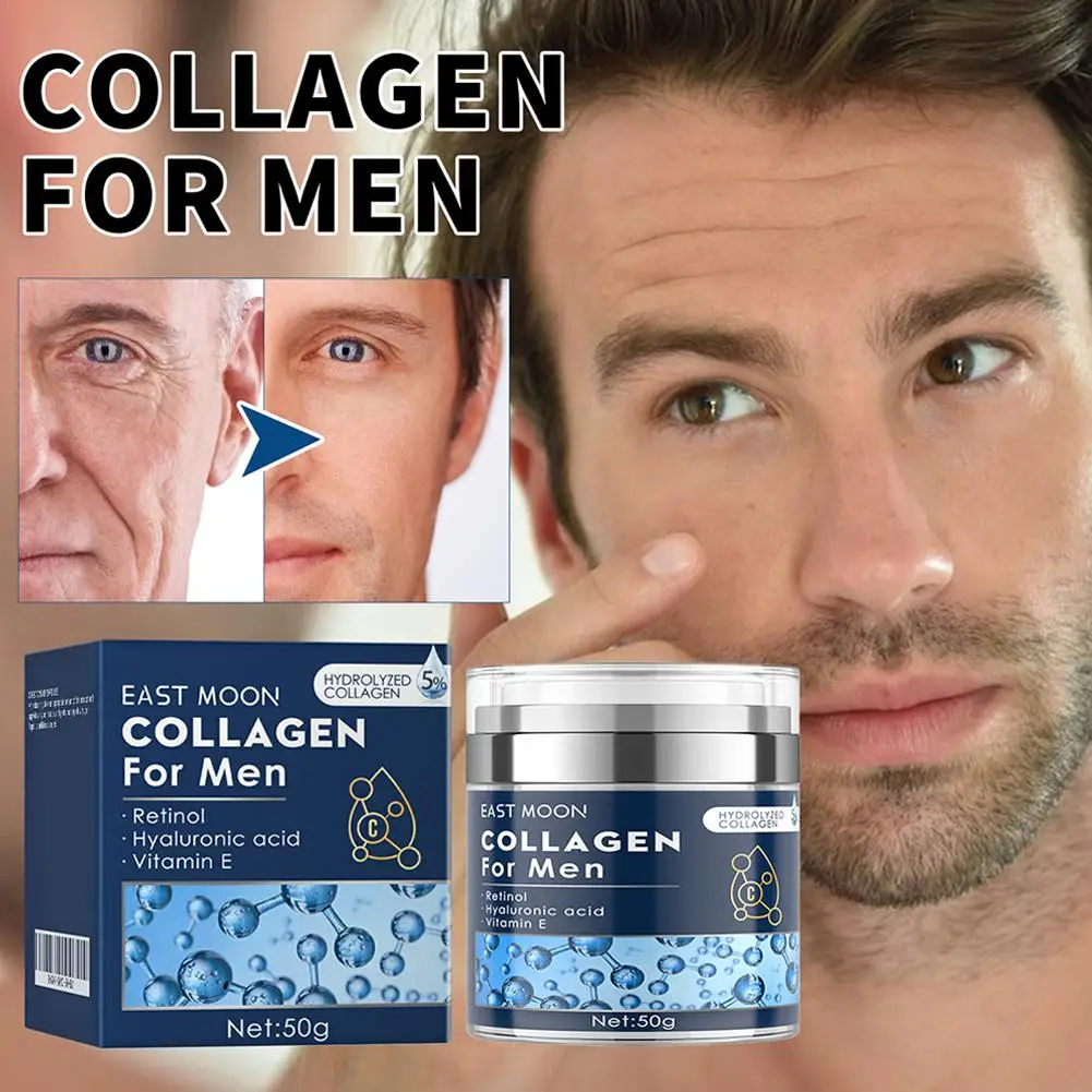 50g 6-in-1 Men Facial Moisturizer Cream Hydrating Revitalizing Collagen With Cream Anti Skin Particle & Face Wrinkle Care A D7F1