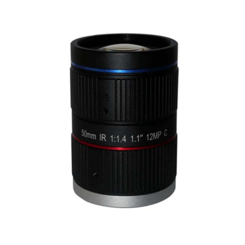 

12MP 1.1" 50mm C-Mount Machine Vision lens Low Distortion F1.4 4K CCTV Lens Network Security Industrial Camera Lens SL-0333