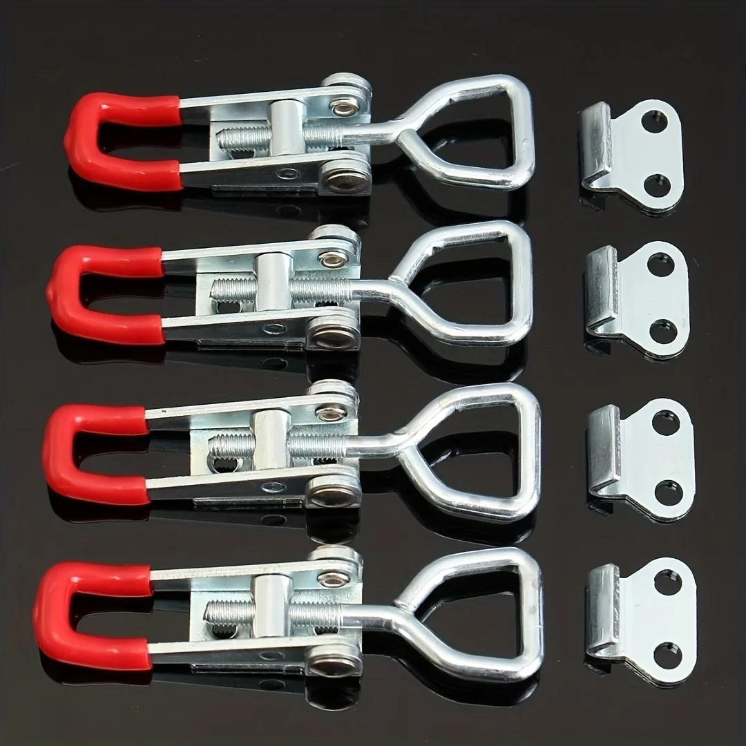 4pcs Heavy Duty Iron Adjustable Strap Latch Latch Latch Latch Latch Clamp Bolt Type Quick Clamp Accessories Horizontal Clamp