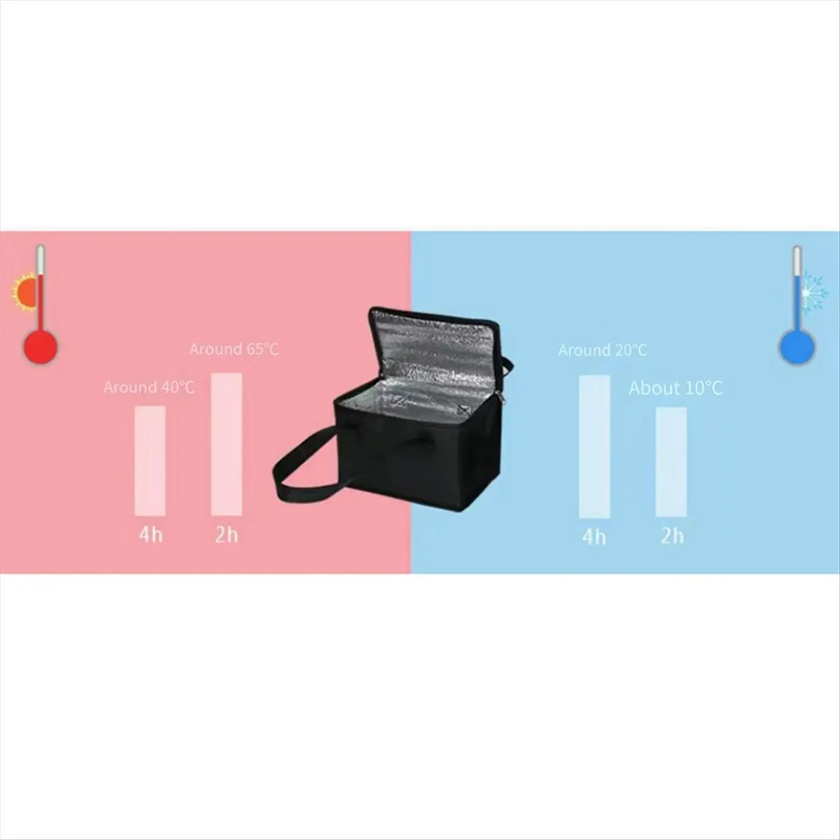 ABXY Portable Lunch Insulated Bag, Cooler Bag, Beer Delivery Bag, Foldable Thermal Picnic Bag, Cold Food Warm-Keeping Bag