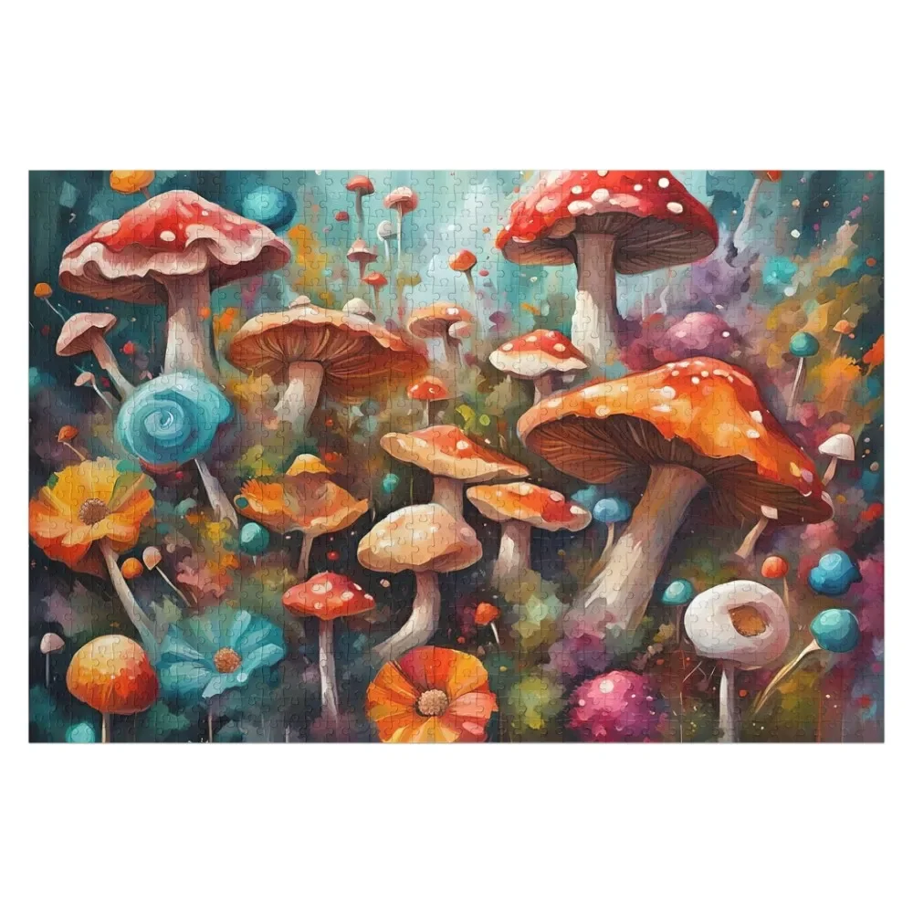 

Mushrooms: Vibrant Fungi Fantasia 018 Jigsaw Puzzle Picture Personalized Kids Gifts Wood Adults Puzzle