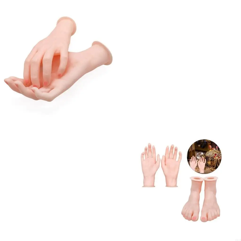 

Flexible Hand and Foot Models Real Feel Silicone Hand and Foot Mannequins for Showcase of Bracelets, Rings, and Watches