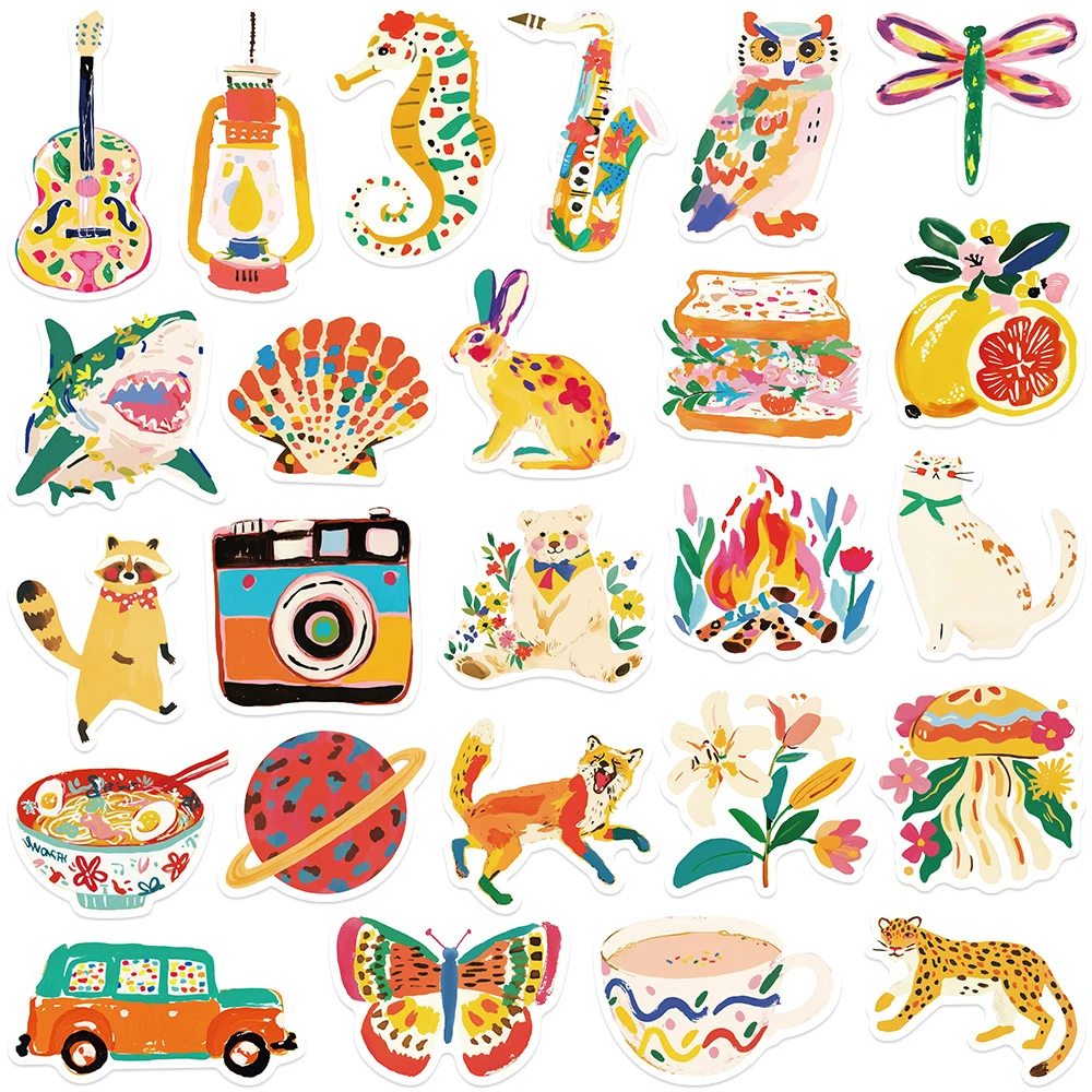 10/30/50pcs Creative Children Painting Graffiti Stickers for Stationery Phone Suitcase Bike Cute Cartoon Decoration Sticker Toys