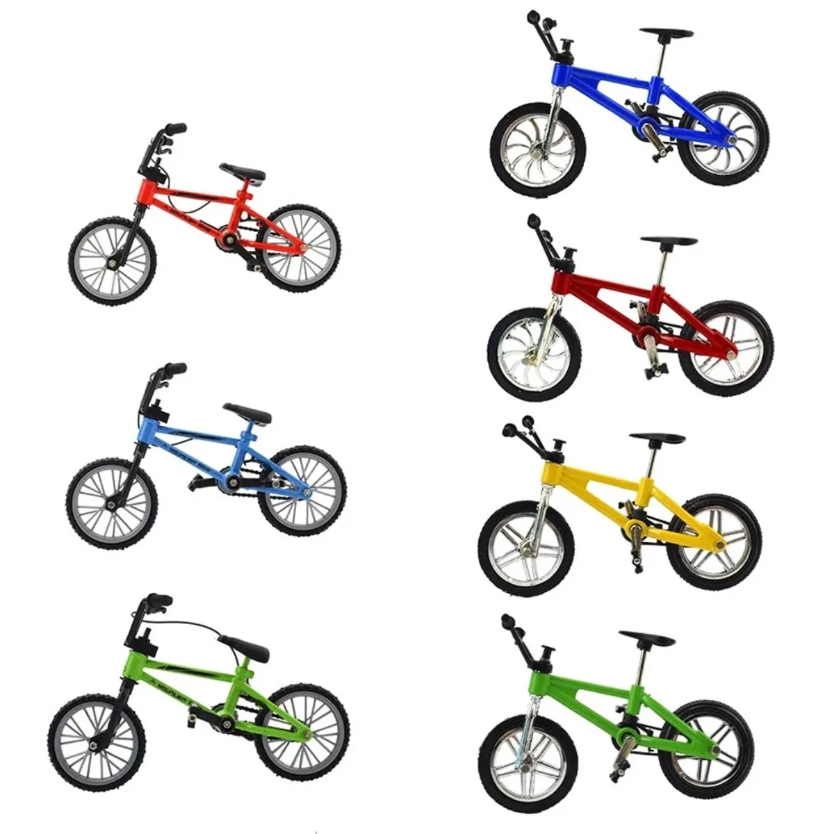 Mini modelo de bicicleta de aleación con estante de estacionamiento, decoración fundida, dedo de montaña de Metal, bicicleta azul, simulación, regalo para niños, juguetes para niños