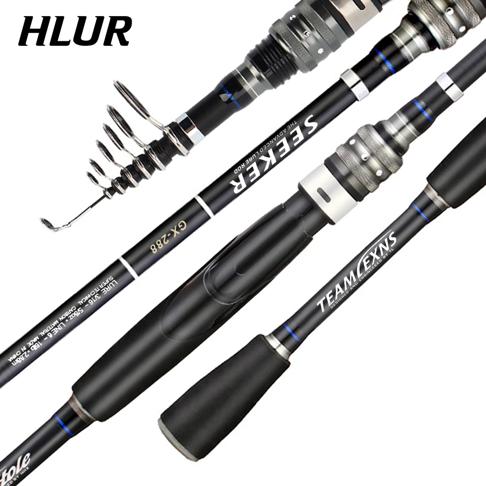 HLUR Max Steel Rod Carbon Spinning Casting Fishing Rod with 1.98M 2.28M 2.58M 2.88M Baitcasting Rod for Bass Pike Fishing