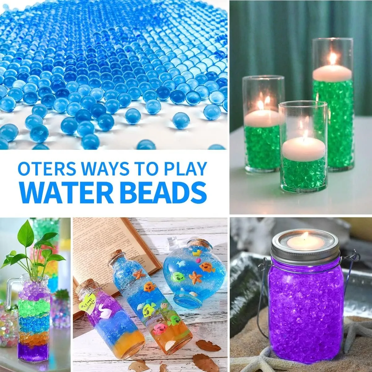 Water Ball Blaster Gel Beads 8bags Refill Ammo Water Gun Splat Bullets Gel Splatrball Shooting Game Toy for Family Kids Gifts