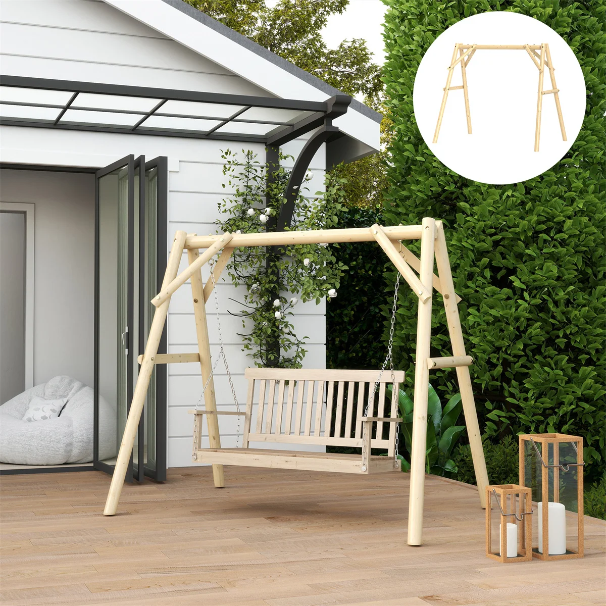 

Outdoor Swing Frame Universal Outdoor Swing Frame Stand, Fits Most Porch Swings & Gliders up to 400lbs
