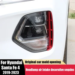 For Hyundai Santa Fe 4 2023 2022 2021 2020 2019 Headlight air inlet sequin bumper strip turbulence guide air inlet decoration