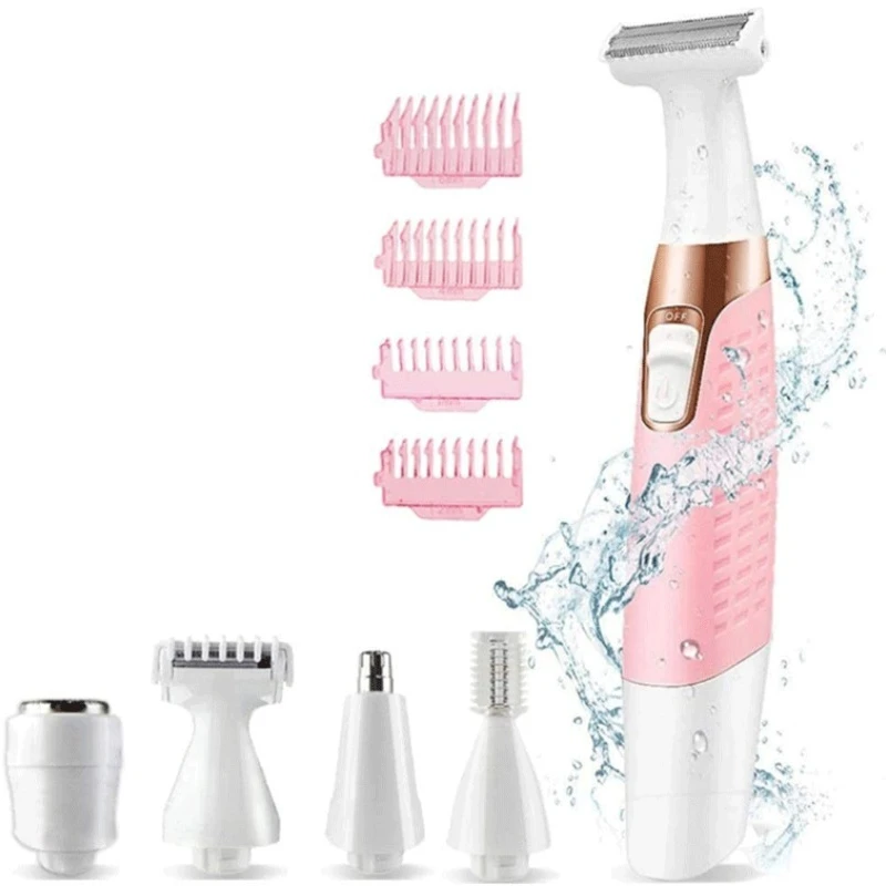 5 in1 Facial Body Removal Epilator Armpit Bikini Hair Leg Pubic Hair Trimmer Electric Razor Clipper