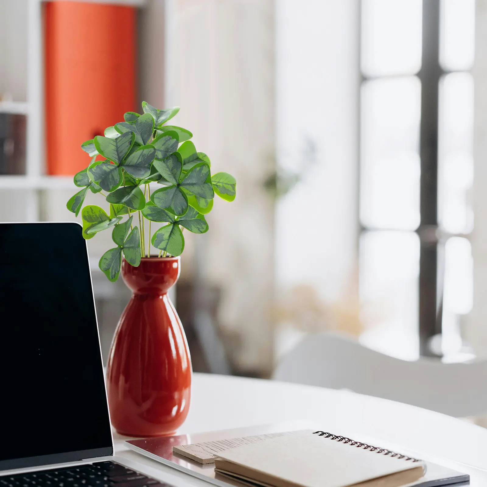 

Artificial Shamrock Bunch Fresh Looking Simulation Plant for Holiday Party Home Decor Vase Centerpiece Faux Leaf DIY