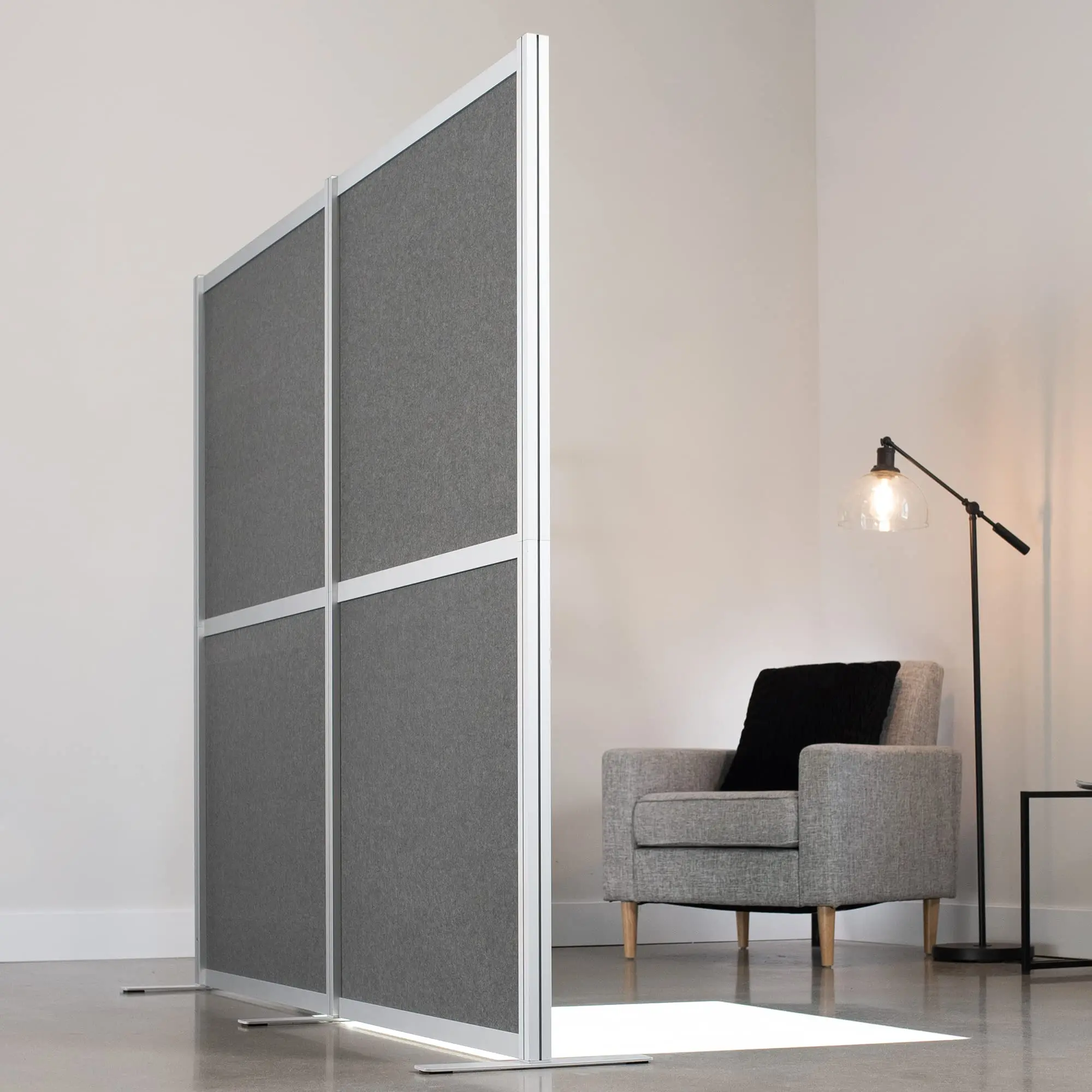 k Gray Freestanding 76 x 66 inch Privacy Panel, PP-MWS63D