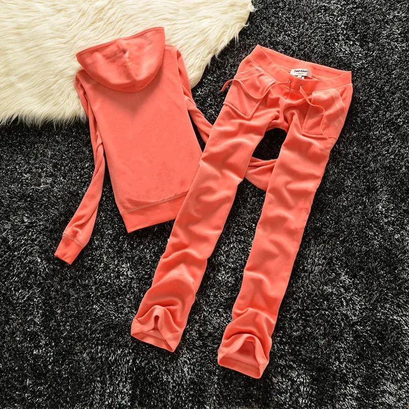 Personalized JC Brand Casual Women's Suits  Outdoor Velvet Tracksuits Hooded Collar Jogging Sportswear suit Custom