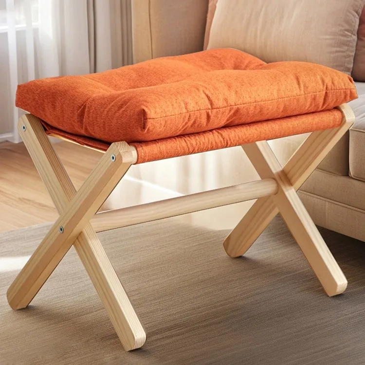 Household small stool, low , living room coffee table stool, solid wood small bench, leg sofa , foot support, door