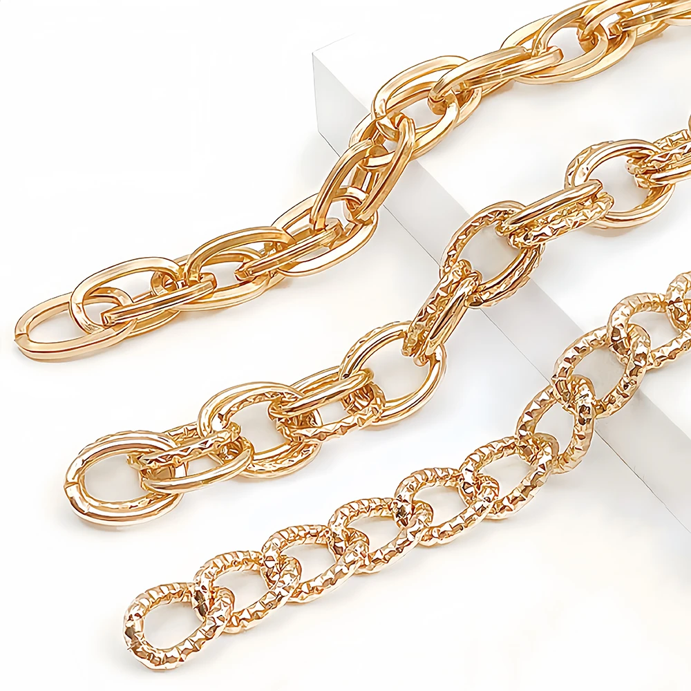 1 Meter Aluminum O-Shaped Twist Double Chain for DIY Necklace Bracelet Jewelry Making Clothing Bag Component Accessory Supplies