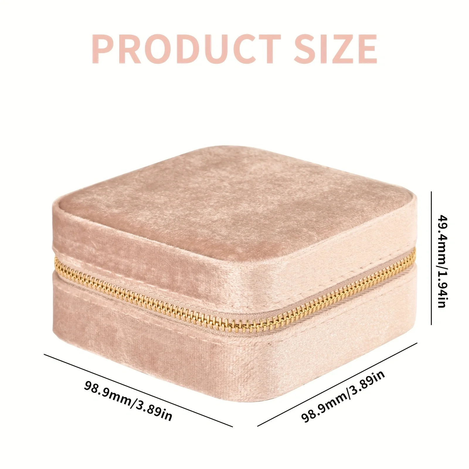 Caixa de armazenamento de jóias de viagem de veludo com espelho, caixa de jóias de viagem pequena caixa de jóias feminina, caixa de armazenamento de brincos com espelho