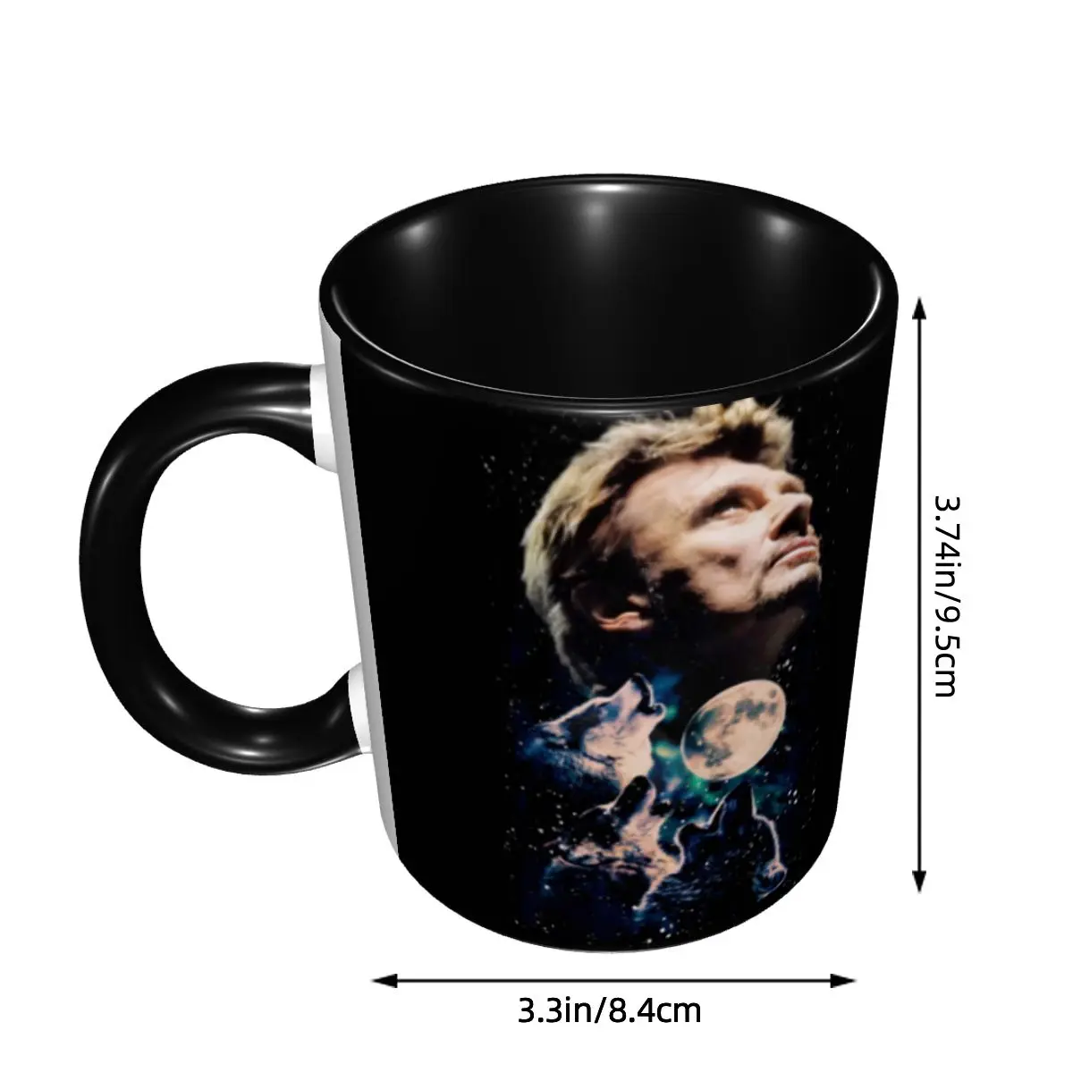 DIY French Rock Legend Johnny Hallyday Ceramic Mugs Personalized Coffee Cup Creative Present