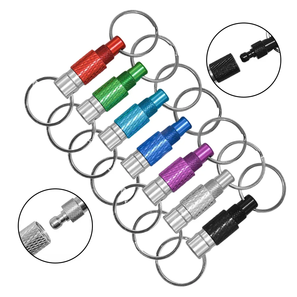 1pc Portable Keychain With Detachable Metal Key Ring For 360° Rotation Dual Ring Buckle Quick Release Detachable Keychain