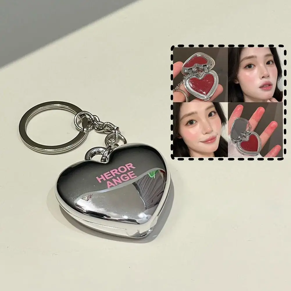 Bálsamo de maquiagem multifuncional em formato de coração 3 em 1, acabamento úmido a nebuloso, beleza portátil, lábios em forma de coração