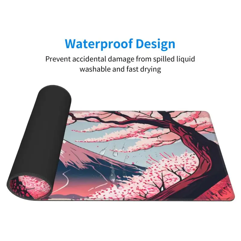 1000x500mm Home New HD Mousepad Sakura giapponese Cherry Blossom Mousepad Game keyboard pad antiscivolo Office PC Mount Fuji mouse Pad