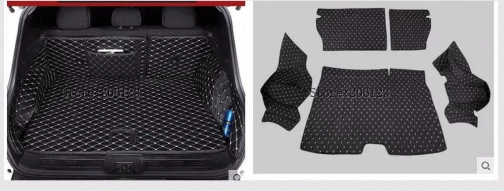 waterproof Black Grid Rear Trunk Hatch Floor Mats Carpets Pad Cover For Renault Kadjar 2016 2017 2018