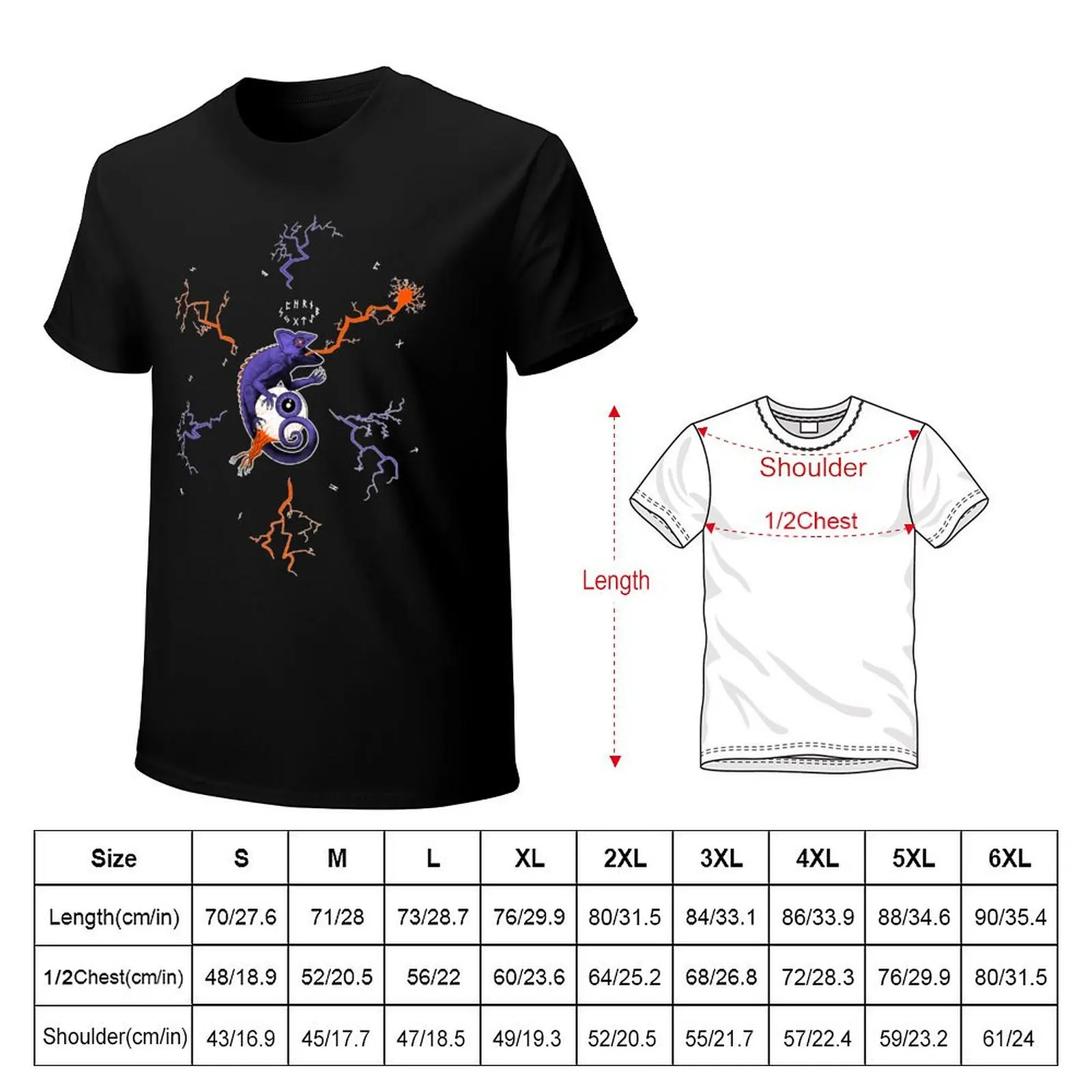 Eldritch Chameleon Lightning Storm T-Shirt Breathable Travel T-Shirt