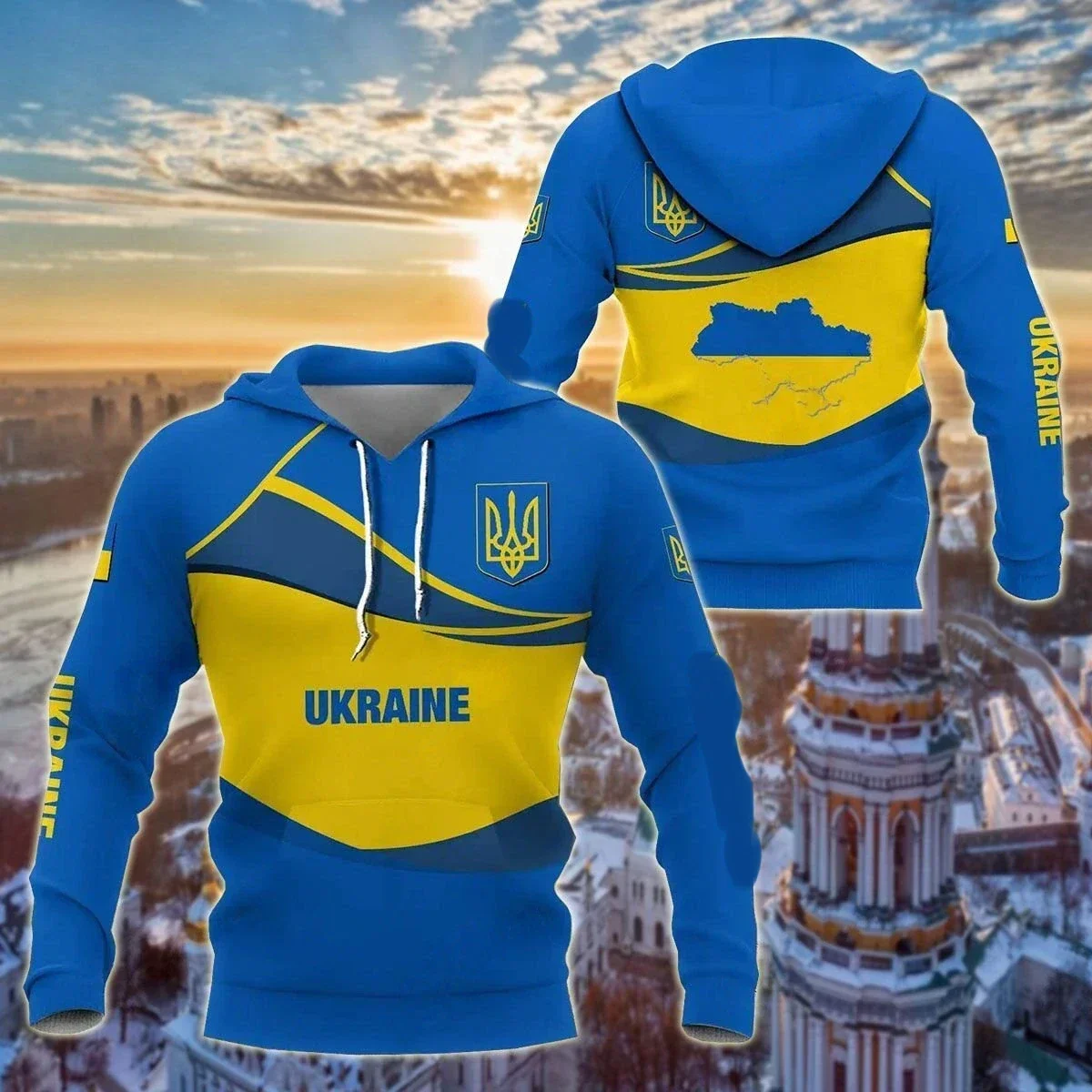 Free Custom Name Ukraine Flag Camo Hoodie Men's Ukrainian Veterans 3D Zipper Hoodie Flag Casual Sweatshirt