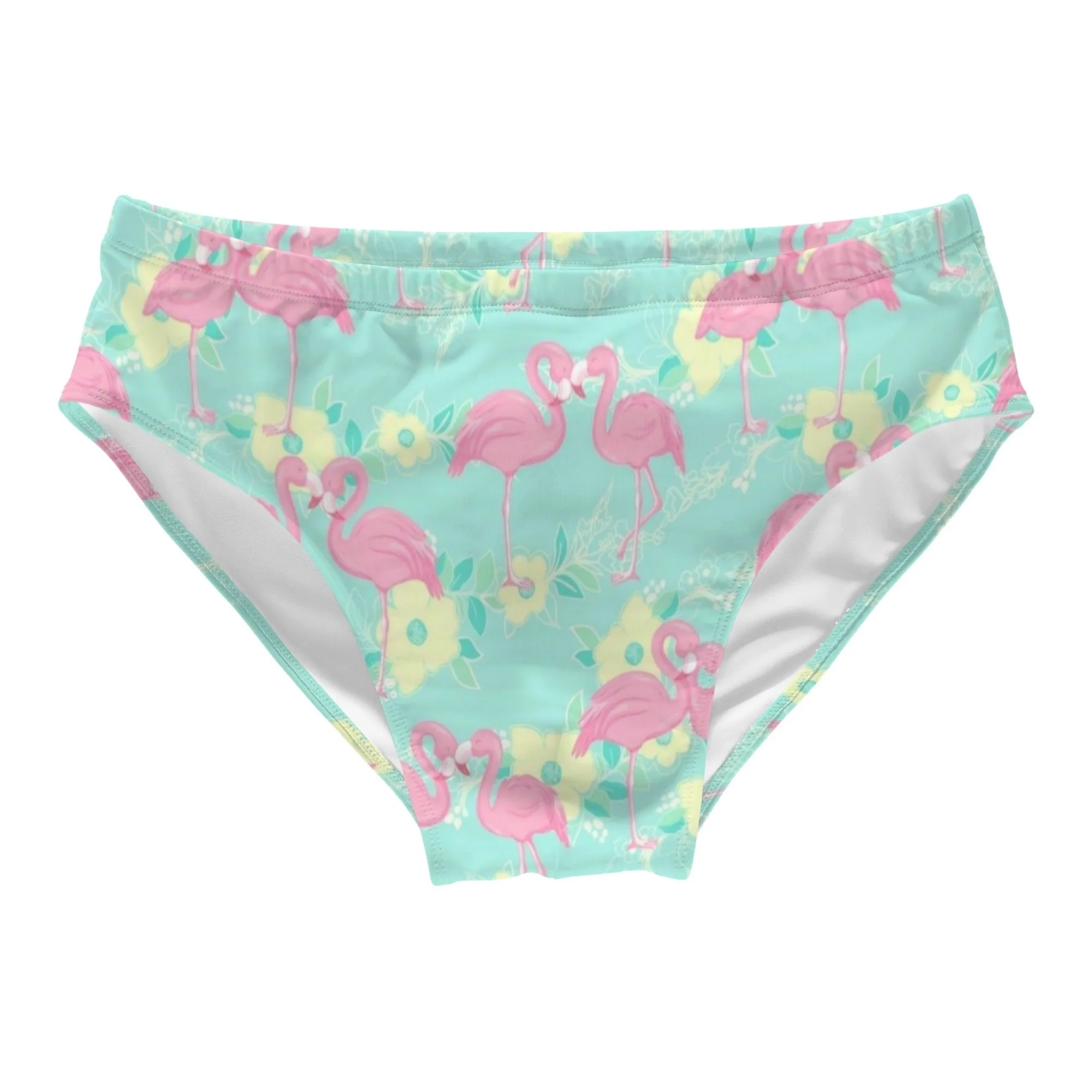 Romantic Flamingo Print Men's Swim Trunks Lightweight Swim Shorts Breathable Beach Swimwear Suitable for Beach Pool Vacation