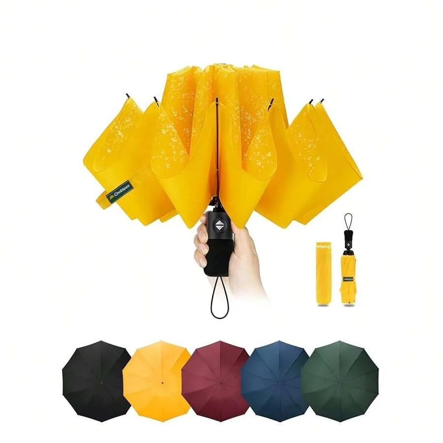 

Travel Compact Umbrella Windproof - Portable Automatic Umbrellas For Rain, InVe..Rted Folding Umbrella For Men And Women