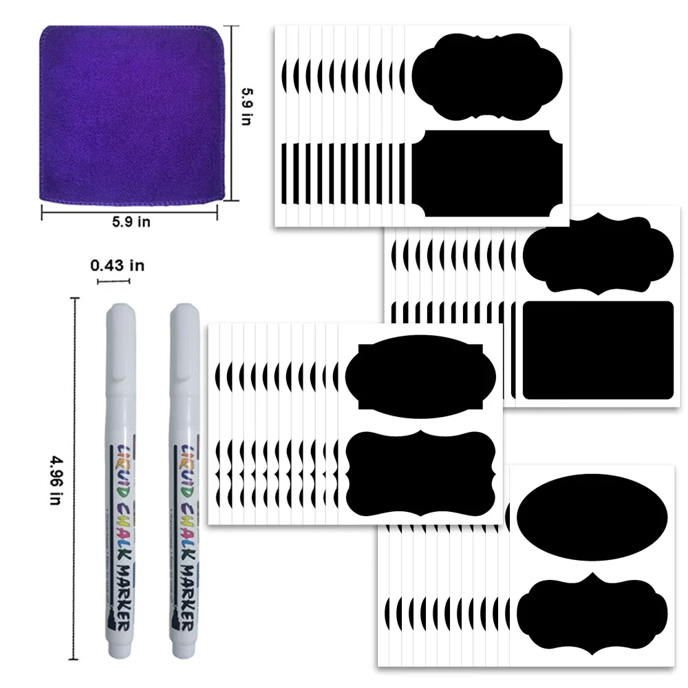 

48/96 набор этикеток для меловой доски для банок-фотоальбом с меловым маркером-черная фотография для контейнера, кладовой