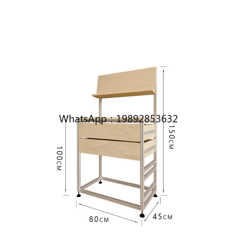 DF Aluminum Profile Marine Board Birch Wood File Drawer Display Sample Showcase Display Cabinet Storage