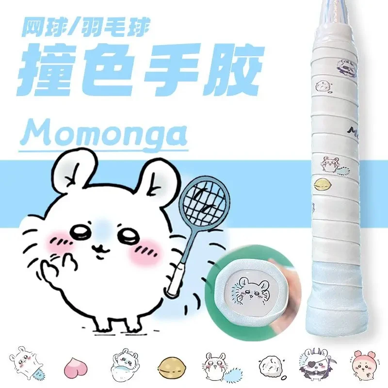 Chiikawa Momonga Badminton Racket Grip Tape Cute  Cartoon Print Sweat Absorbent Tennis Handle Wrap Tape Kawaii Sports Accessory