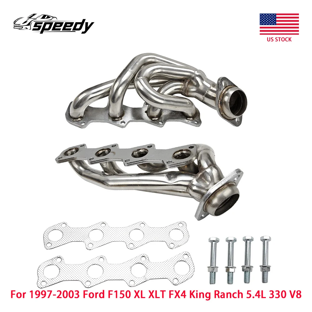 

Shorty Manifold Headers For 1997-2003 Ford F150 XL XLT FX4 King Ranch 5.4L 330 V8