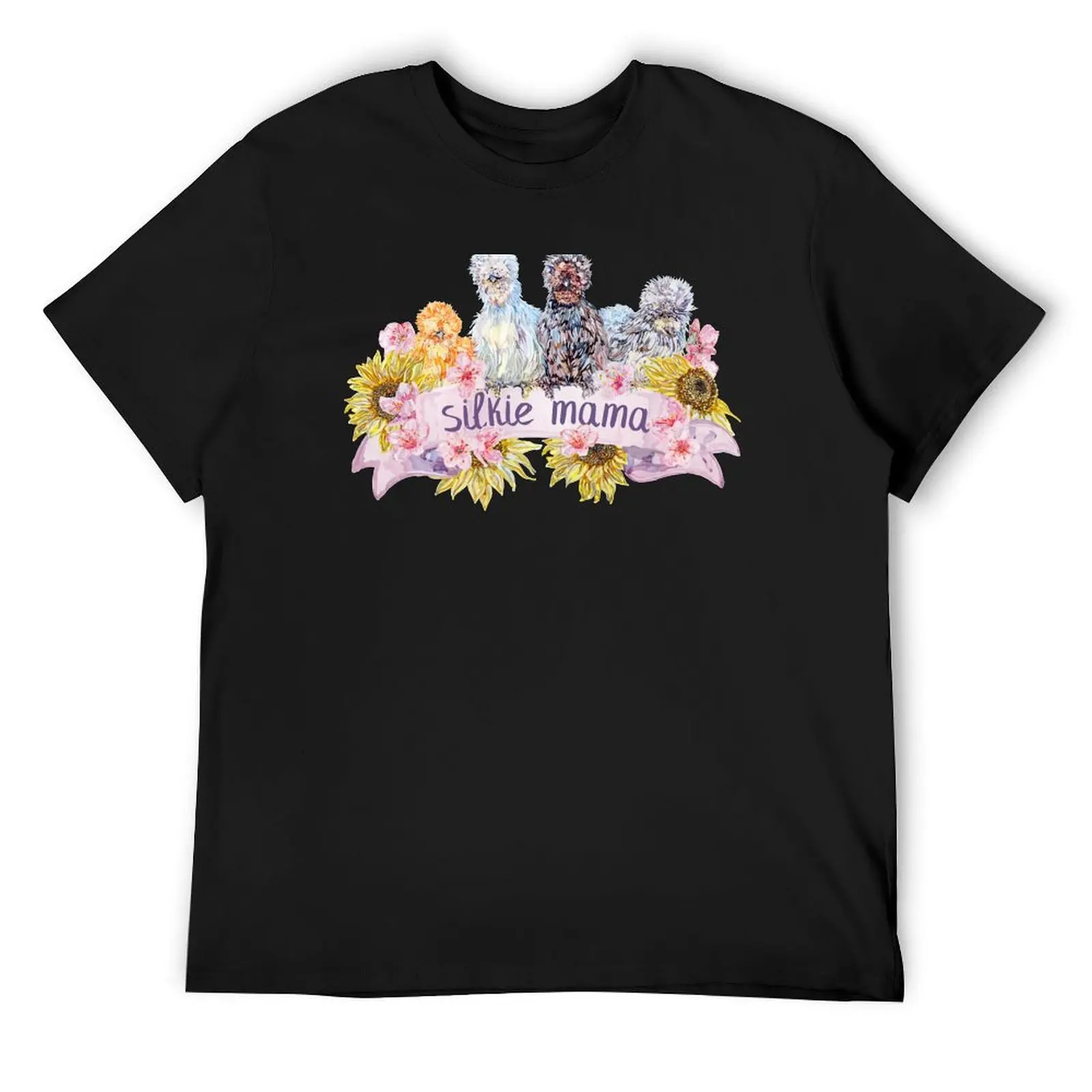 

Silkie Chicken Mama - Sunflowers and Spring Blossoms T-Shirt aesthetic clothes shirts graphic tees black t shirts for men