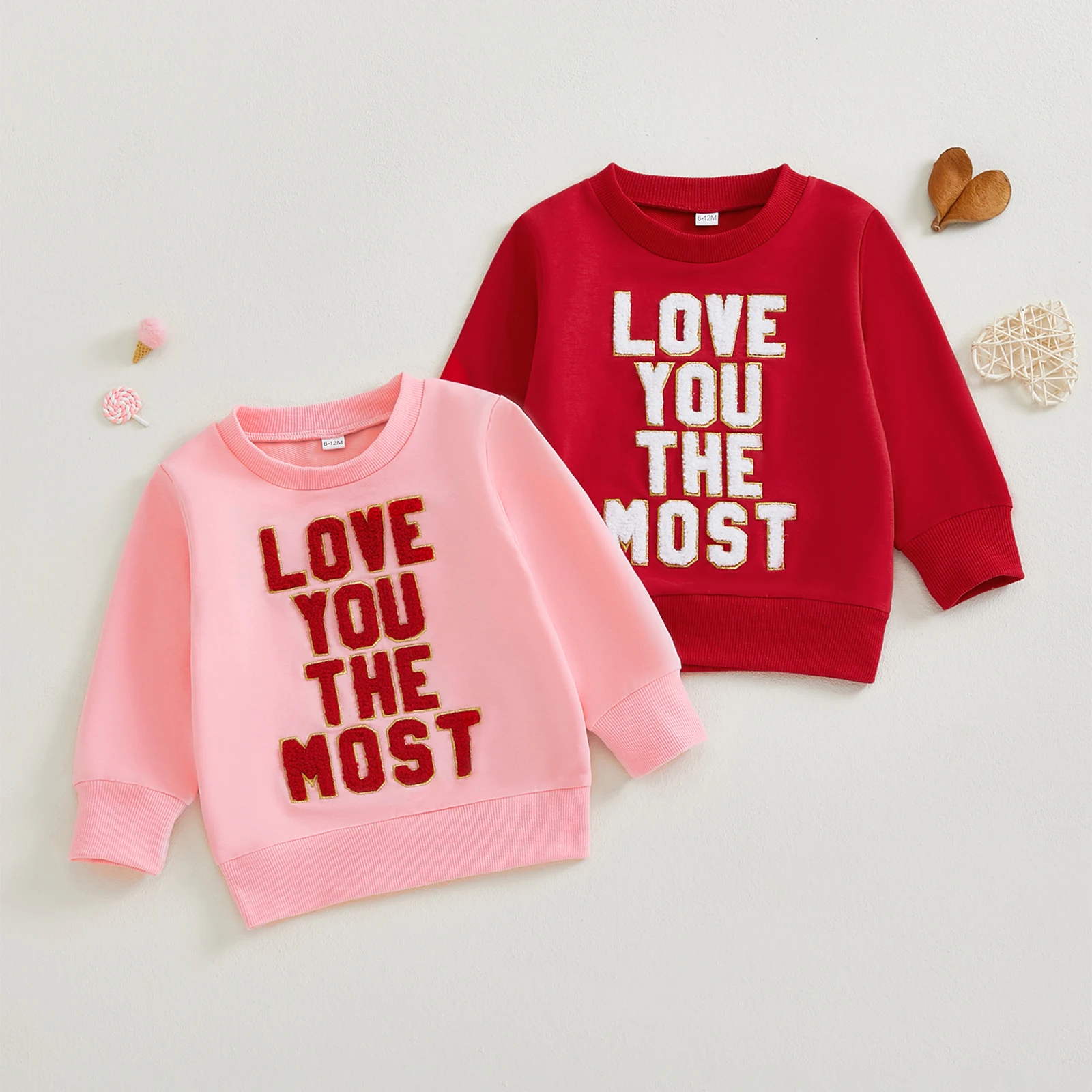 BeQeuewll Fashion Letter Toddler Infant Sweatshirts Valentines Day Girls Boys Clothes Long Sleeve Pullover Casual Tops for Child