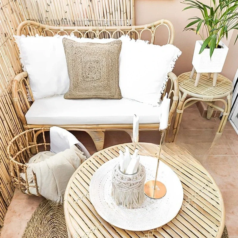 

Creative bedroom sofa double rattan chair