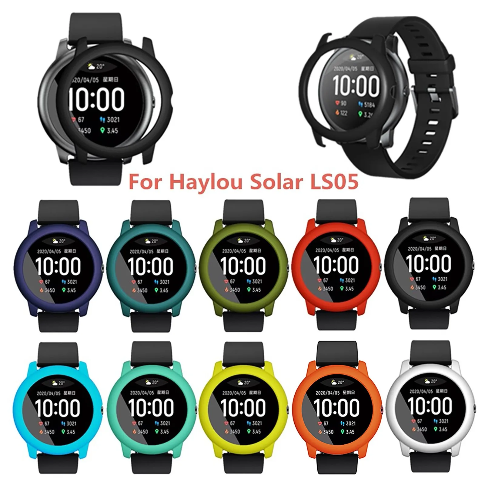 Slim Colorful Frame PC Case Cover Protect Shell For XIAO MI Haylou-Solar LS05 Explosion-Proof SmartWatch band Premiun Access