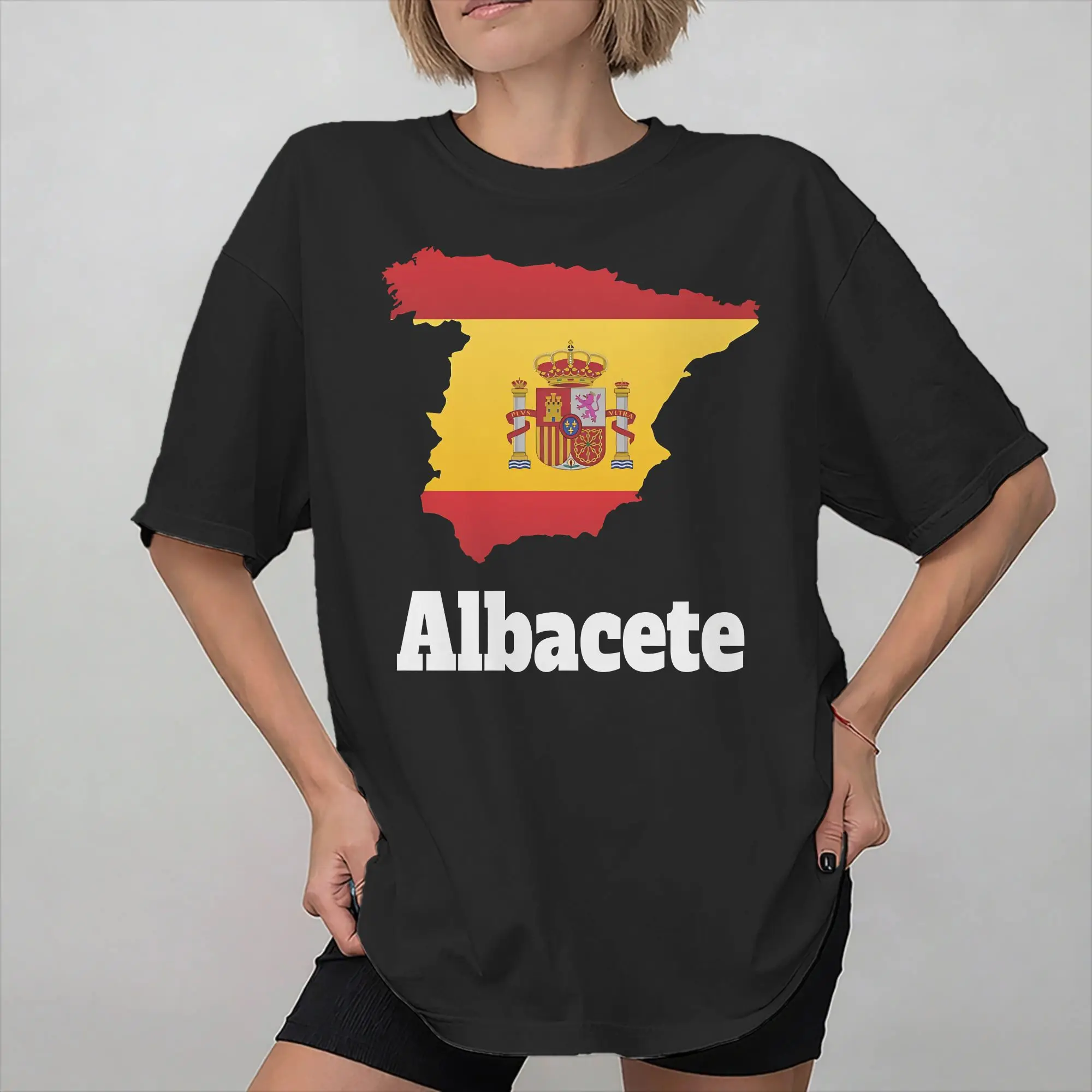 Camiseta con accesorios de la bandera de Albacete España para hombre y mujer, camiseta 100% de algodón, ropa recién llegada
