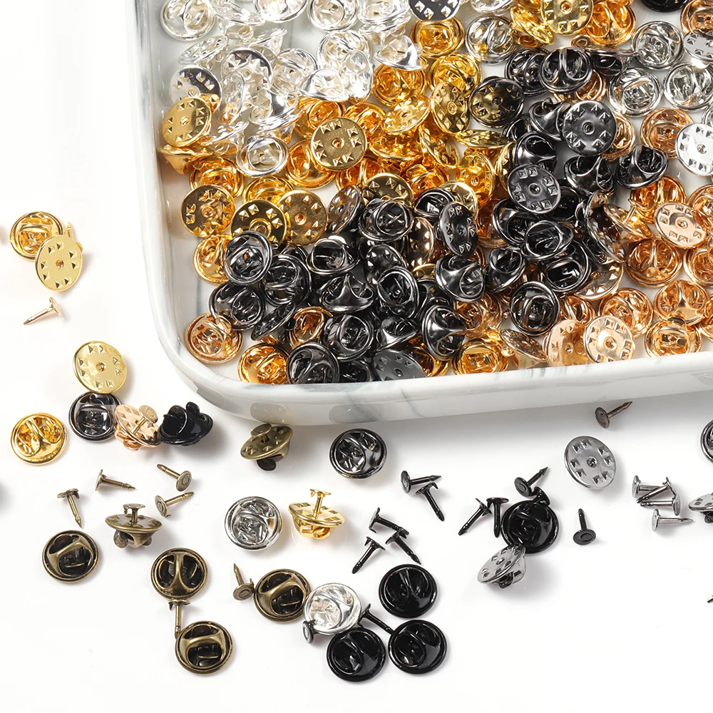 50pcs Butterfly Clasp Pin Back Brooch Clutch Care Cap Nail Tie Stoppers for Jewelry Making DIY