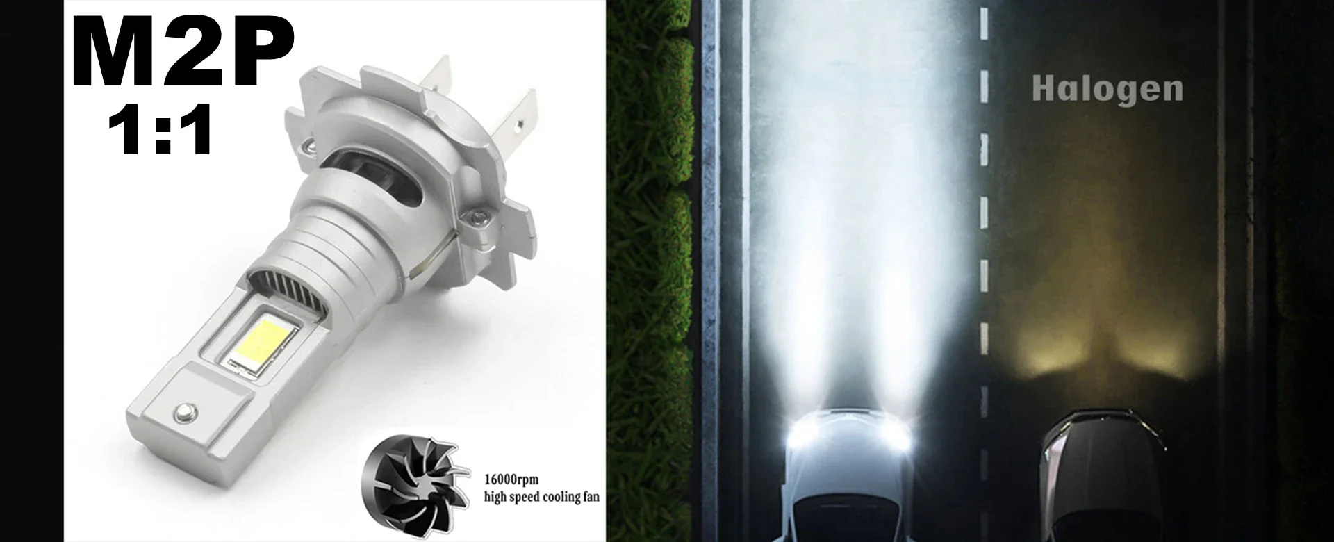 2Pcs 60W 16000LM H7 Led Headlight Bulb CSP 3570 H7 LED Canbus White 6000K H7 Car Led Light M2P