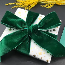 Nastro di velluto verde scuro da 38mm decorazione per feste a faccia singola nastro fatto a mano confezione regalo per capelli Bowknot fai da te natale inelastico