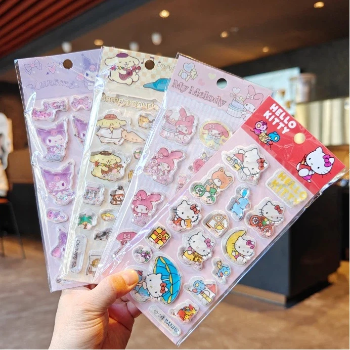 1/8 Stück KT Melody 3D Shake Öl-Gefüllter Treibsand-Aufkleber DIY Handyhülle Wasserbecher Dekorativer Aufkleber Schüler-Geschenk