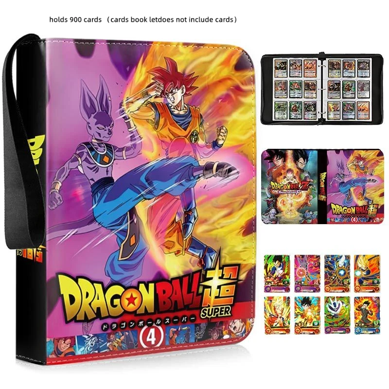 400/900pcs Dragon Ball Freeza Card Zipper Binder Book Folder Anime Son Goku Vegeta PU Zipper Cards Collection Album Toy Gift